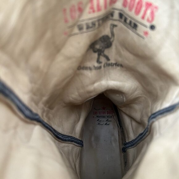 Los Altos Black Full Quill Ostrich Western Cowboy Boots Mens 13 D - Picture 8 of 12